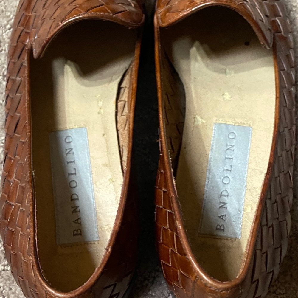 Bandolino Women’s Woven Leather Loafers in Rich Brown Luxury 7.5-8 - Picture 9 of 13